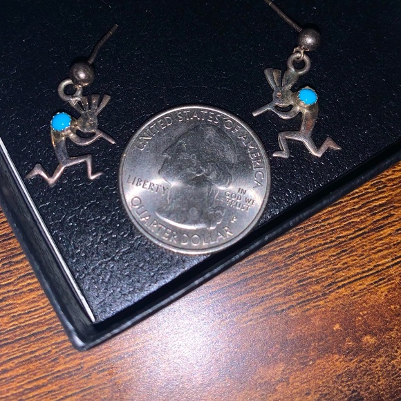 Kokopelli Turquoise Earrings - Picture 4 of 5